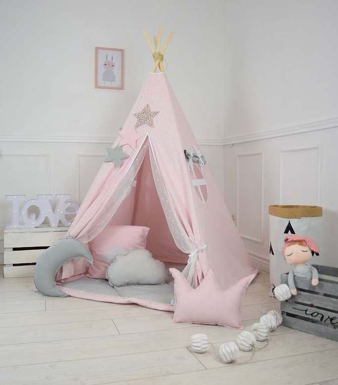 Cabana Teepee Rosa Bebê