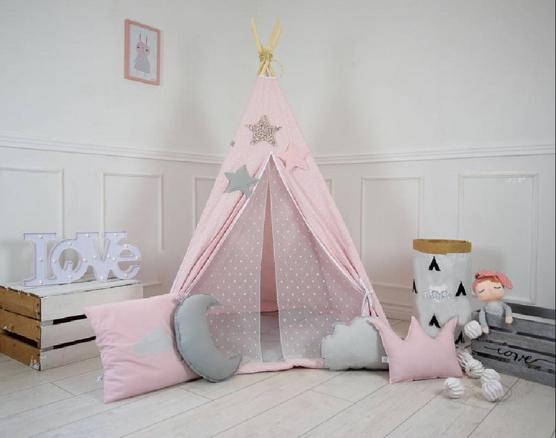 Cabana Teepee Rosa Bebê