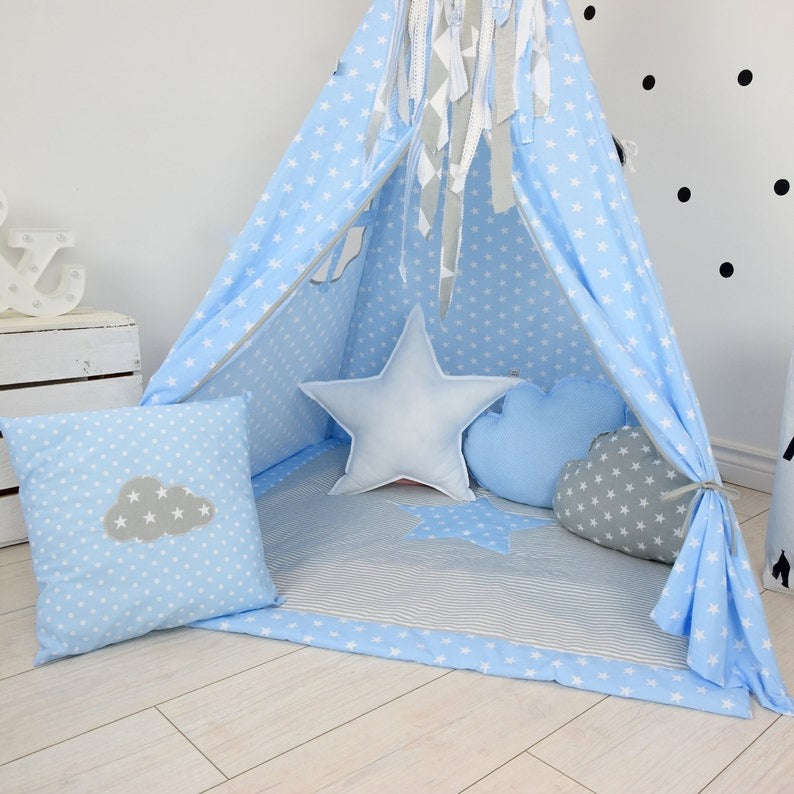 Cabana Teepee Azul Bebê