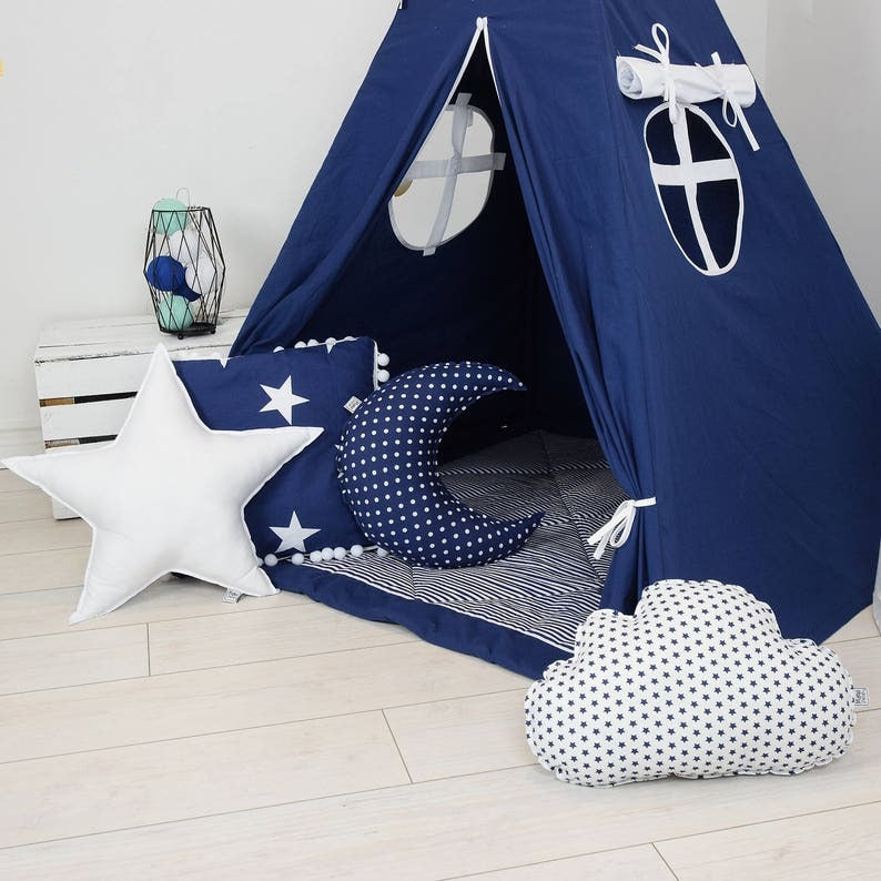 Cabana Teepee Azul Lisa